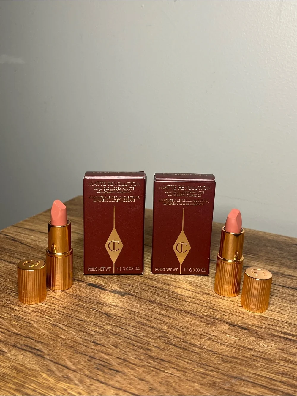 TWO Charlotte Tilbury Mini Matte Revolution Lipstick - Pillow Talk